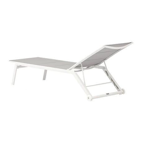 Kent Outdoor Aluminium Sun Lounger in Charcoal/White