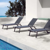 Kent Outdoor Aluminium Sun Lounger in Charcoal/White