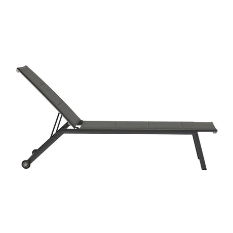 Kent Outdoor Aluminium Sun Lounger in Charcoal/White