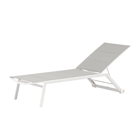 Kent Outdoor Aluminium Sun Lounger in Charcoal/White