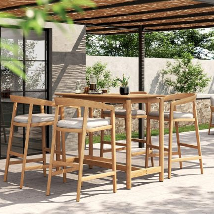 Kingscliff Teak Timber Bar Stool