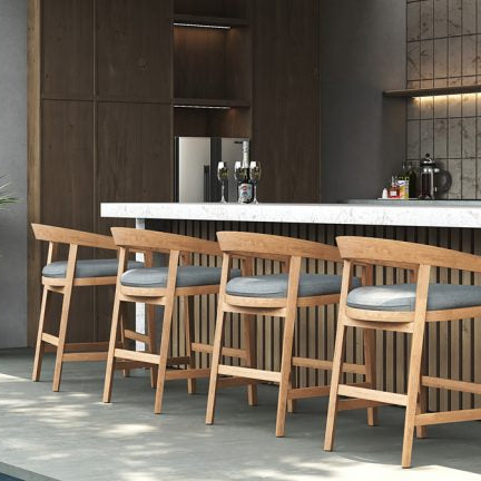 Kingscliff Teak Timber Counter Stool