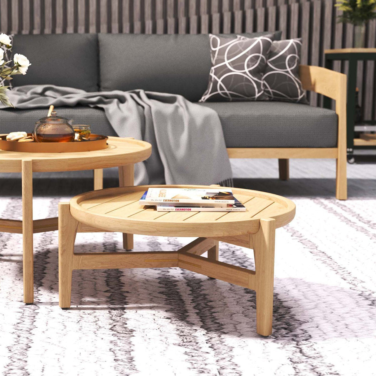 Kingston Outpost Round Coffee Table – Low – 0.6m