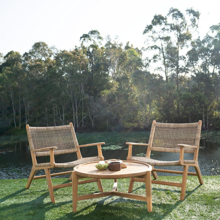 Kingston Outpost Teak Round Coffee Table - Natural - 0.8