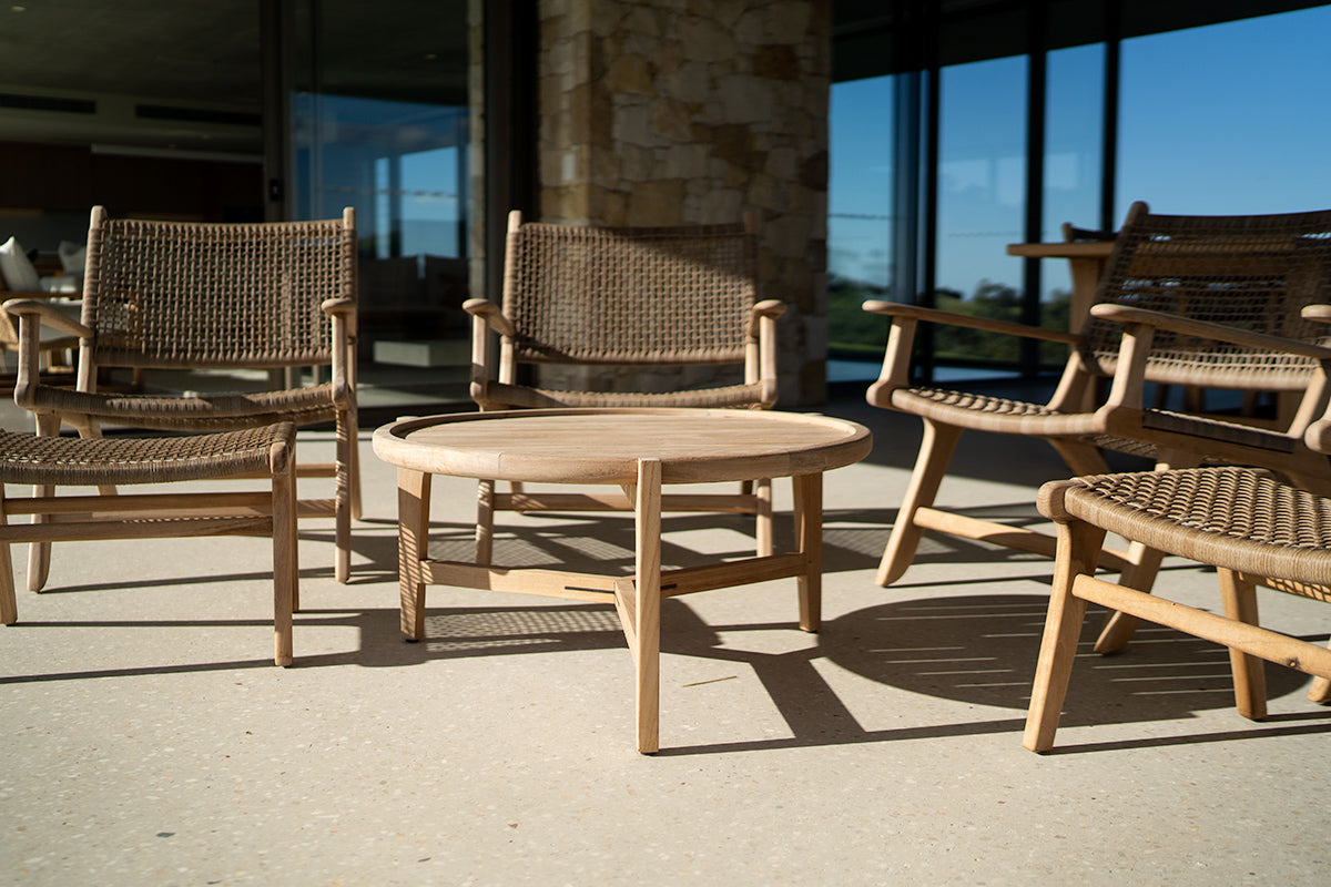 Kingston Outpost Teak Round Coffee Table - Natural - 0.8
