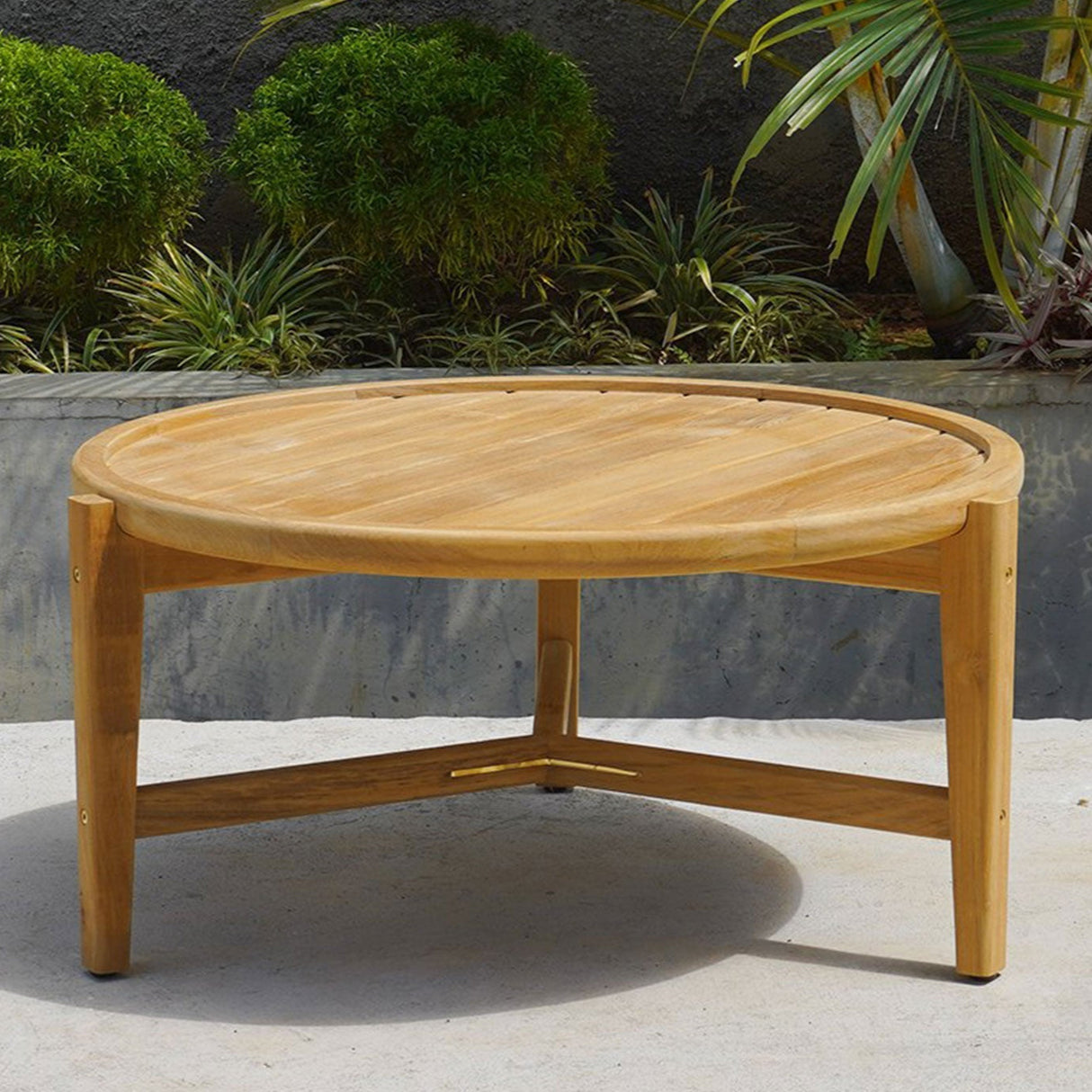Kingston Outpost Teak Round Coffee Table - Natural - 0.8m