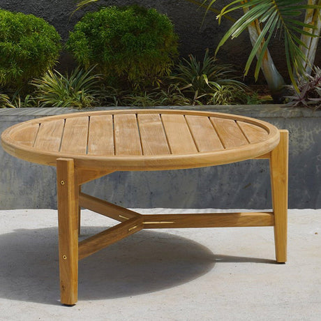 Kingston Outpost Teak Round Coffee Table - Natural - 0.8m