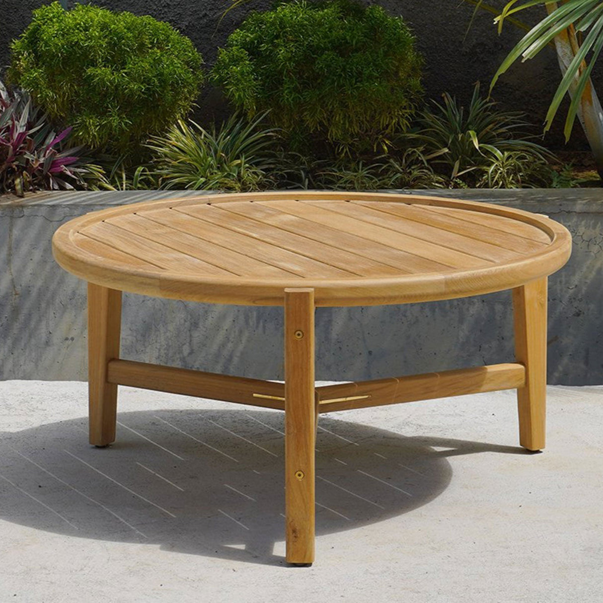 Kingston Outpost Teak Round Coffee Table - Natural - 0.8m