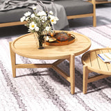 Kingston Outpost Teak Round Coffee Table - Natural - 0.8m