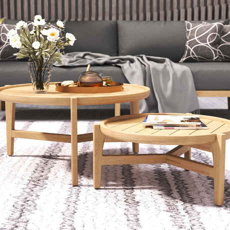 Kingston Outpost Teak Round Coffee Table - Natural - 0.8m