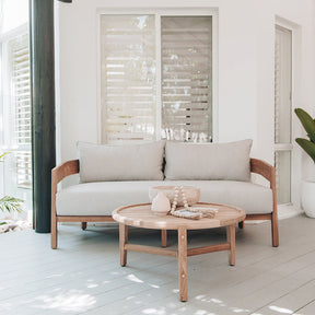 Kingston Teak Outpost Sofa – 2 Seater – Canvas Natural - 1.73m