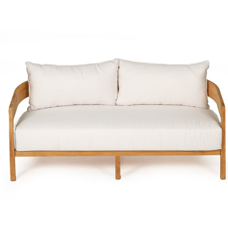 Kingston Teak Outpost Sofa – 2 Seater – Canvas Natural - 1.73m