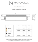 Matte Black Knurled Drawer Pull - Charmian