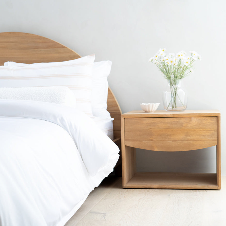 Koa Teak Bedside Table - Low - 0.46mH
