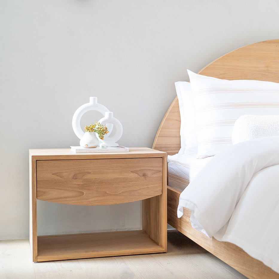 Koa Teak Bedside Table - Low - 0.46mH