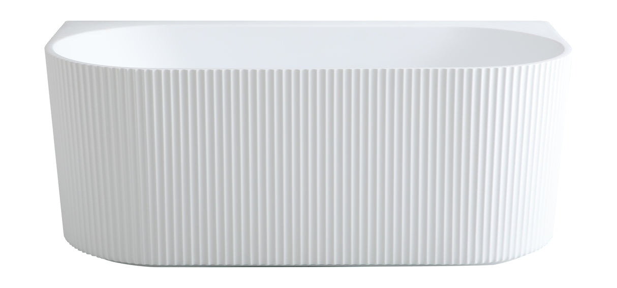 Bari Back to Wall Free Standing Bathtub with Non-Overflow (Gloss White /Matte White) (1500/1700mm)