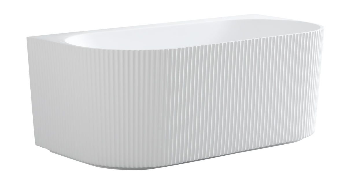 Bari Back to Wall Free Standing Bathtub with Non-Overflow (Gloss White /Matte White) (1500/1700mm)