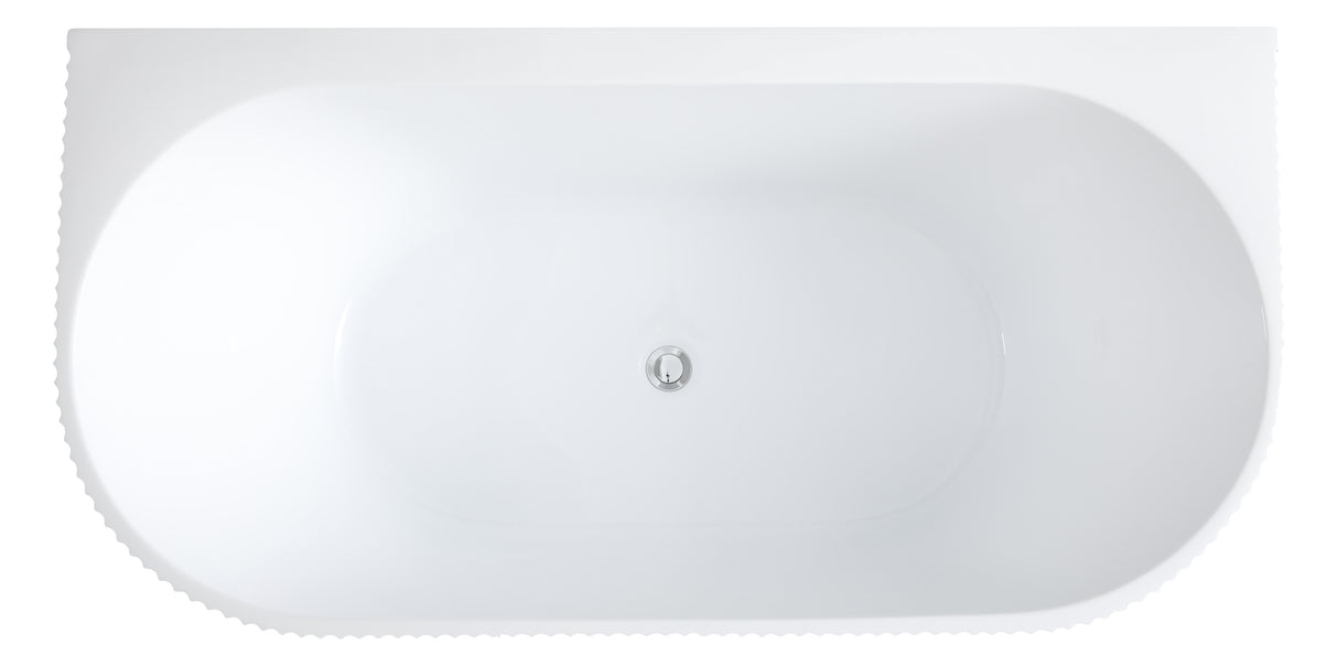 Bari Back to Wall Free Standing Bathtub with Non-Overflow (Gloss White /Matte White) (1500/1700mm)