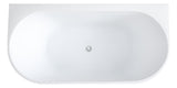 Bari Back to Wall Free Standing Bathtub with Non-Overflow (Gloss White /Matte White) (1500/1700mm)