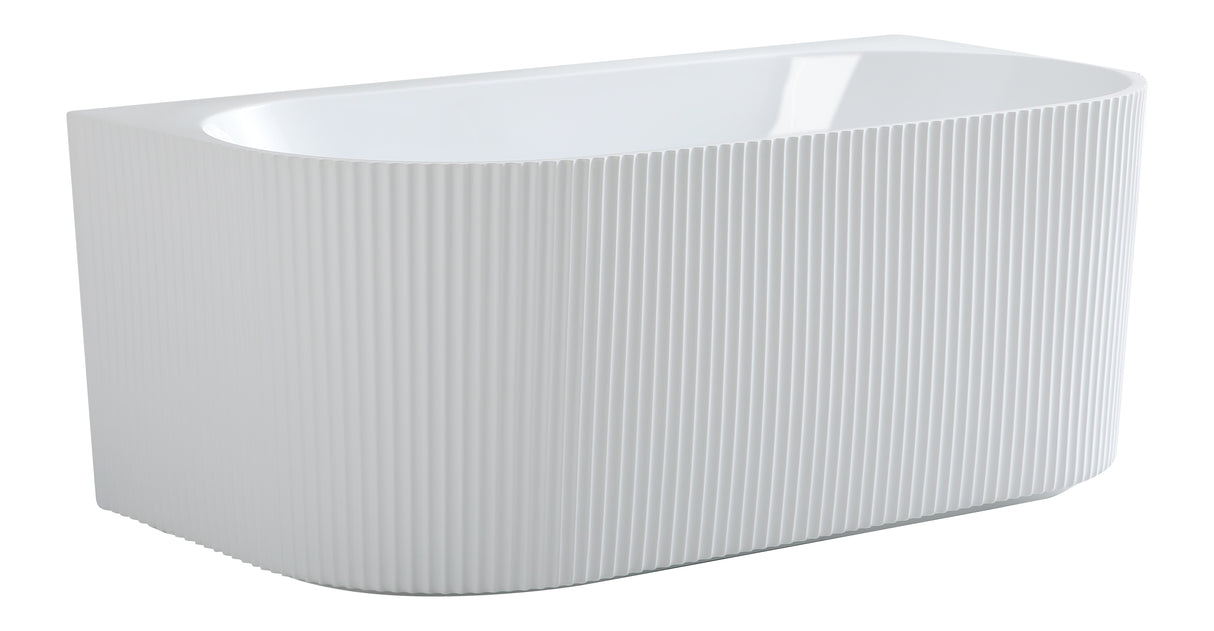 Bari Back to Wall Free Standing Bathtub with Non-Overflow (Gloss White /Matte White) (1500/1700mm)