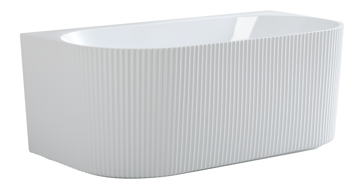 Bari Back to Wall Free Standing Bathtub with Non-Overflow (Gloss White /Matte White) (1500/1700mm)