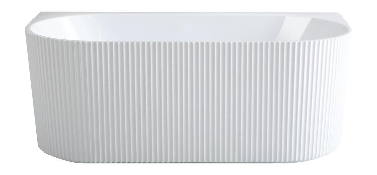 Bari Back to Wall Free Standing Bathtub with Non-Overflow (Gloss White /Matte White) (1500/1700mm)
