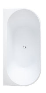 Bari Back to Wall Free Standing Bathtub with Non-Overflow (Gloss White /Matte White) (1500/1700mm)