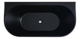 Bari Back to Wall Oval Bathtub with Non-Overflow (Matte Black) (1500/1700mm)