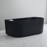 Bari Back to Wall Oval Bathtub with Non-Overflow (Matte Black) (1500/1700mm)