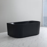 Bari Back to Wall Oval Bathtub with Non-Overflow (Matte Black) (1500/1700mm)