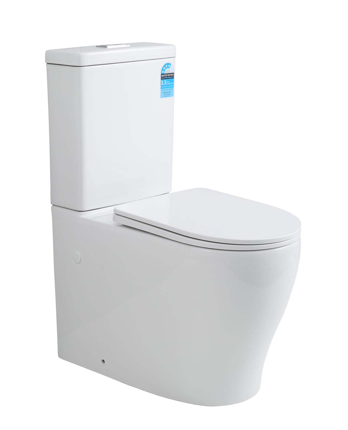 Zeus Rimless Tornado Gloss White Toilet Suite