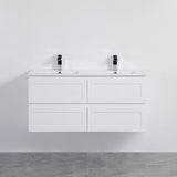 Fremantle PVC Wall Hung Cabinet Vanity 1200mm (Matte White) (Single/Double Bowl)