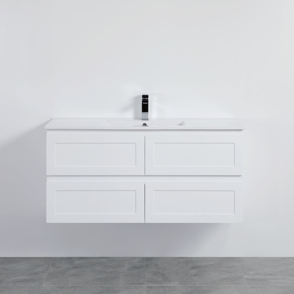 Fremantle PVC Wall Hung Cabinet Vanity 1500mm (Matte White) (Single/Double Bowl)