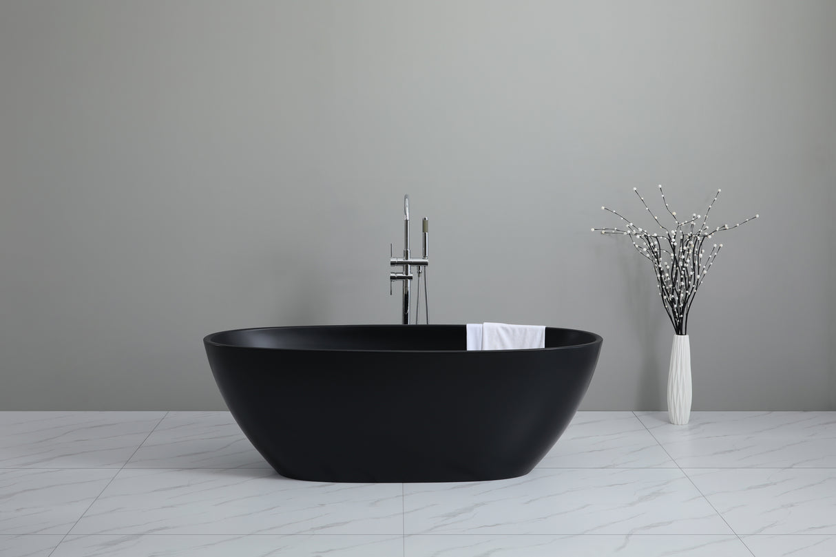 Stella Freestanding Bathtub with Non-Overflow (Matte Black) (1500/1700mm)