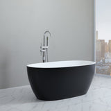 Stella Freestanding Bathtub with Non-Overflow (Matte Black & White) (1500/1700mm) - Clearance