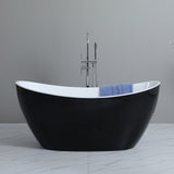 Evie Freestanding Bathtub with Non-Overflow (Matte Black & White) (1500/1700mm)