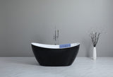 Evie Freestanding Bathtub with Non-Overflow (Matte Black & White) (1500/1700mm)