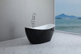 Evie Freestanding Bathtub with Non-Overflow (Matte Black & White) (1500/1700mm)