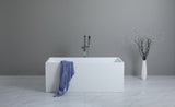 THEO Back to Wall Bathtub with Non-Overflow (Gloss White/Matte White) (All Sizes) - Clearance