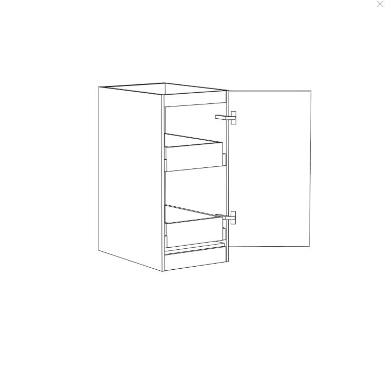 Marlo Black Laundry Base Cabinet with internal Drawer(416x584x880)