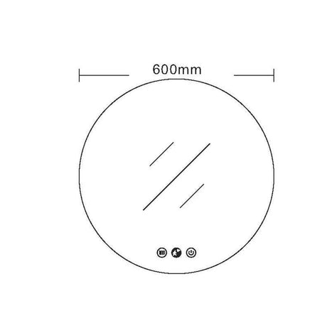 LUNA LED Round Frameless Mirror