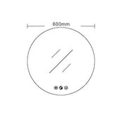 LUNA Back-Lit LED Round Frameless Mirror 600/750/900mm