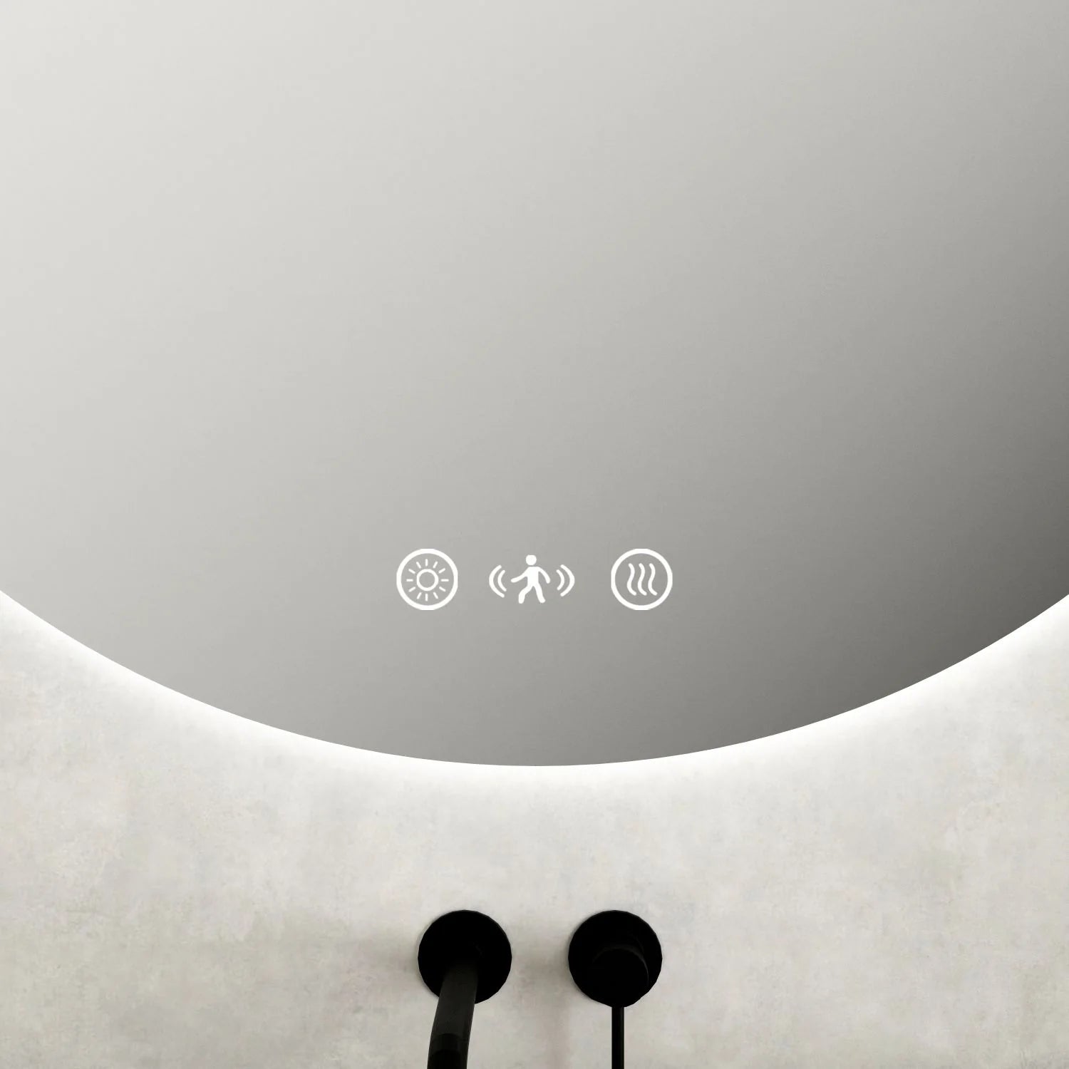 LUNA LED Round Frameless Mirror