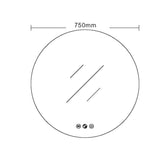 LUNA Back-Lit LED Round Frameless Mirror 600/750/900mm
