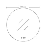 LUNA Back-Lit LED Round Frameless Mirror 600/750/900mm