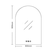 LUNA LED Arch Frameless Mirror 600x900mm