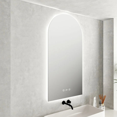 LUNA LED Arch Frameless Mirror 600x900mm
