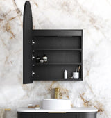 ARCHIE Font-Lit LED Black Oak Shaving Cabinet W600xH900mm