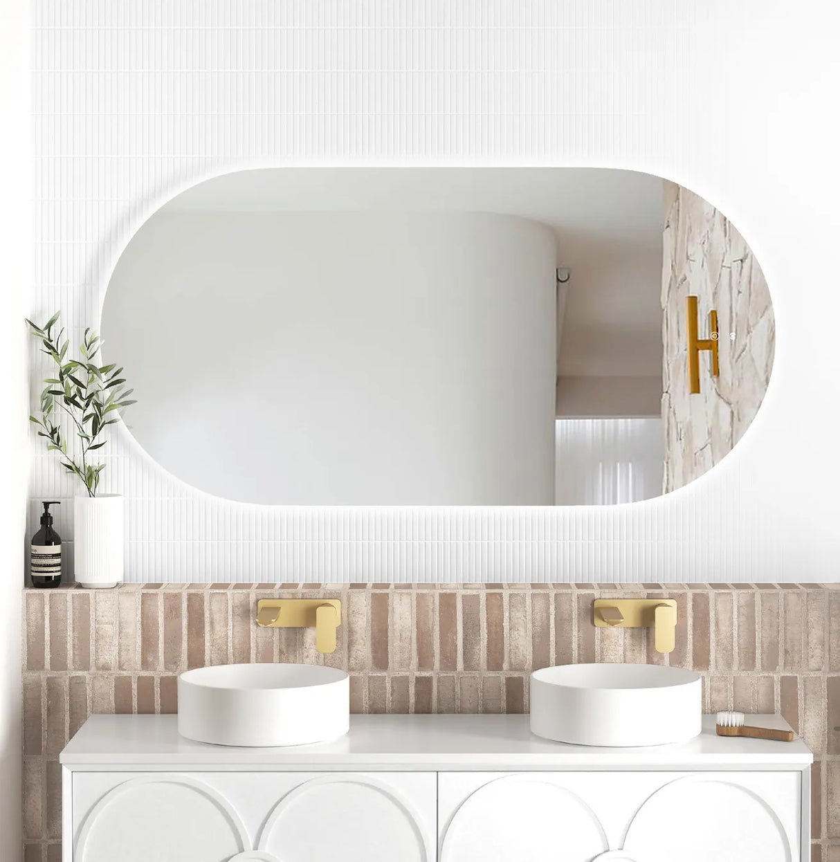 NOOSA Back-Lit LED Oval Frameless Mirror 1500x750mm