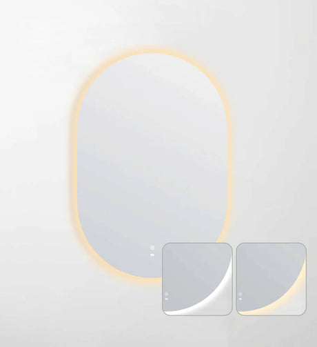 NOOSA LED Oval Frameless Mirror 900x600mm-Horizontal or Vertical